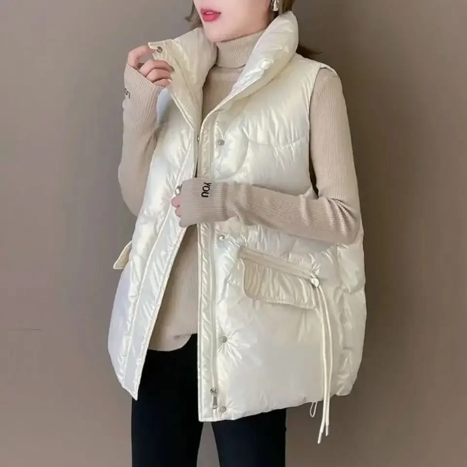 Winter Clothing On Sale Women'S - ลงเสื้อกั๊กผู้หญิงครึ่งผ้านวมหลวมสั้นฤดูหนาวเสื้อผ้าปักเป้าสําหรับผู้หญิงสบายๆใหม่Outerwear Insulated Coatsลดราคา