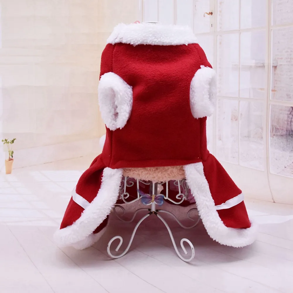 Winter Clothing For Dogs - ชุดคริสต์มาสสำหรับสุนัขตัวเล็ก เสื้อผ้าฤดูหนาว กระโปรงสีแดงสำหรับแมวและสุนัข ชุดแฟนซีเจ้าหญิงสำหรับสัตว์เลี้ยง เสื้อผ้าลูกสุนัข