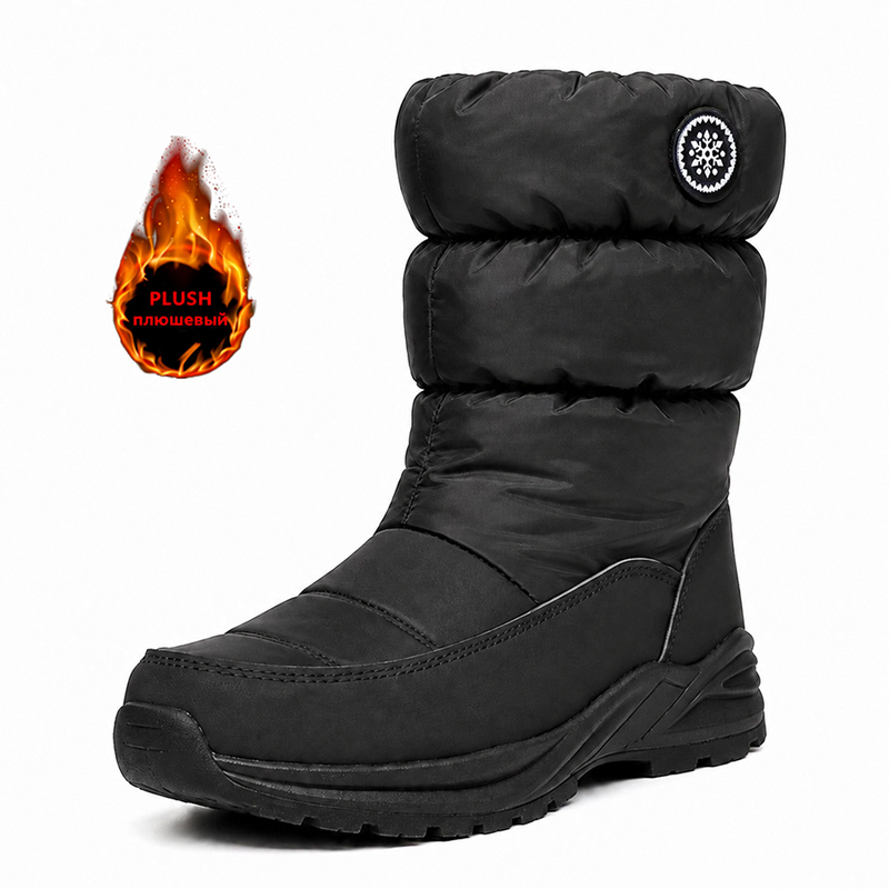 Snow Boot Fur Lined - รองเท้าบูทหิมะสำหรับผู้หญิง กันน้ำ อุ่นสบาย ระดับกลางน่อง บุด้วยขนสัตว์ -
