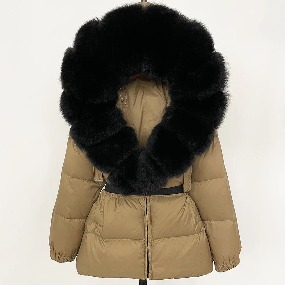 Winter Clothing For Dogs - เสื้อโค้ทขนเฟอร์แท้ OFTBUY เสื้อผ้าฤดูหนาว เสื้อแจ็คเก็ตพัฟเฟอร์ผู้หญิง ฮู้ดขนสุนัขจิ้งจอก เสื้อโค้ทขนเป็ดขาว