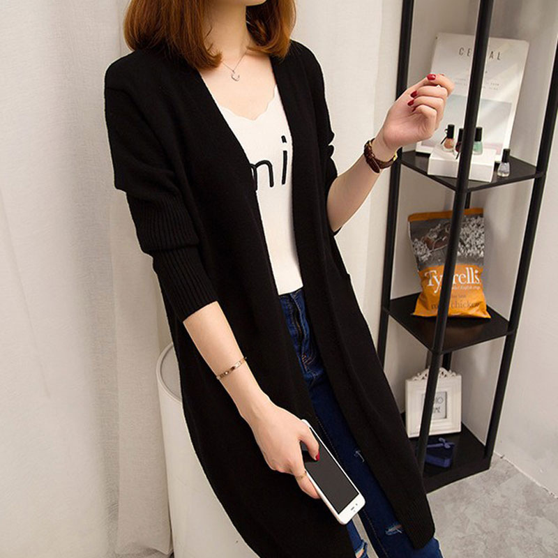 Winter Sun Clothing - เสื้อคลุมกันแดดสำหรับผู้หญิงแบบหลวมๆ สำหรับฤดูใบไม้ผลิ ฤดูใบไม้ร่วง ฤดูหนาว ผ้าถักสไตล์เกาหลี คาร์ดิแกนแขนยาว