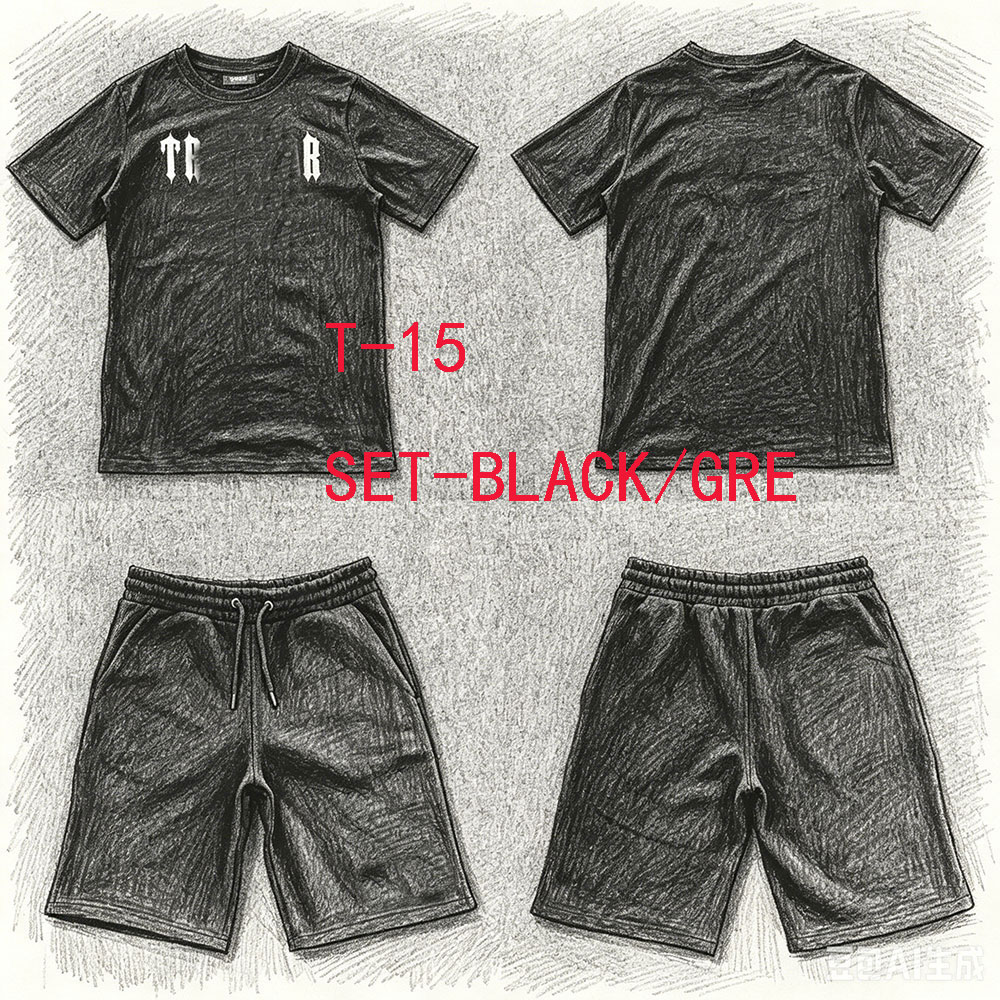 Winter Clothing Patterns - ชุดเซ็ตเสื้อยืดและกางเกงวอร์ม T-15 สไตล์สตรีทแวร์ สำหรับผู้ชายและผู้หญิง เสื้อผ้าฤดูใบไม้ร่วงและฤดูหนาว