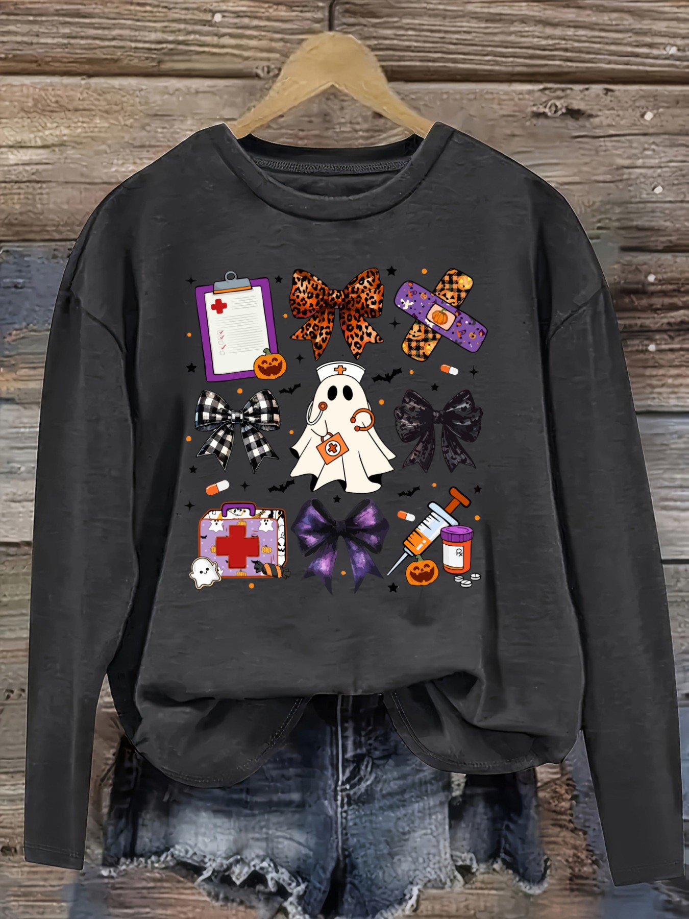 เสื้อยืดแขนยาวคอกลมลำลองสำหรับ - Winter Clothing Design บทวิจารณ์และราคา
