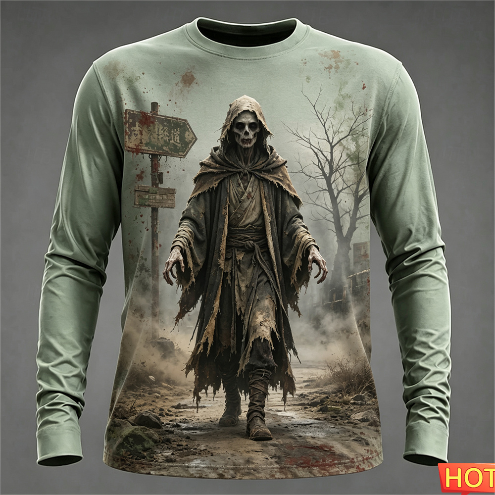 เสื้อยืดซอมบี้ฮาโลวีน เสื้อแขน - Winter Sun Clothing บทวิจารณ์และราคา