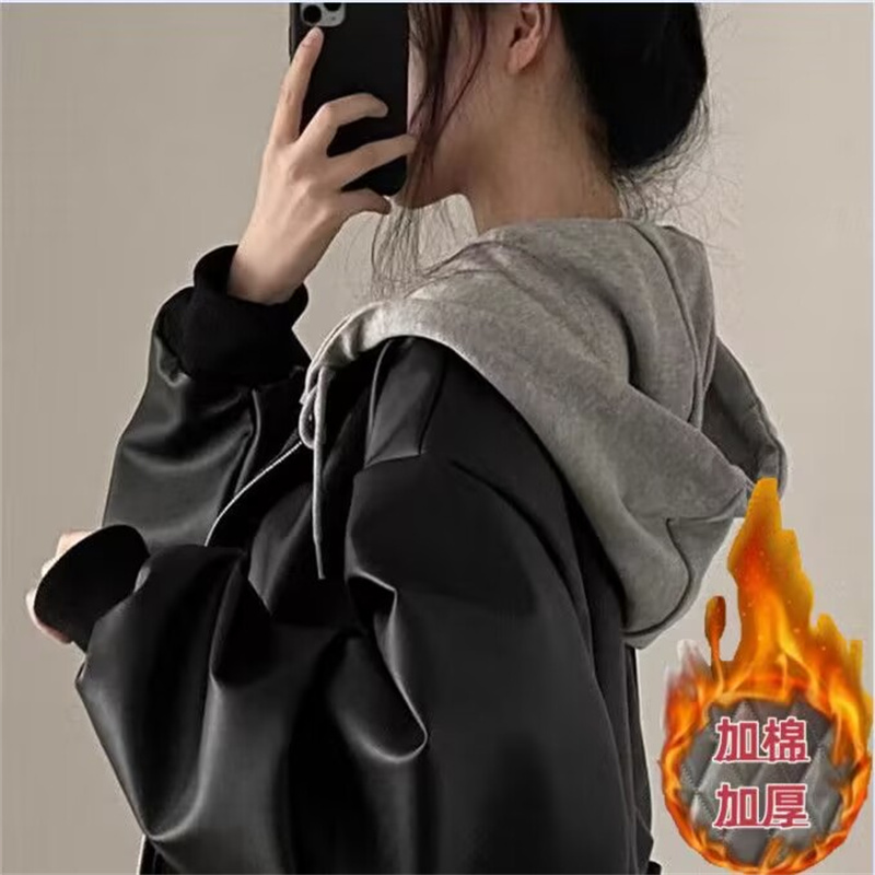 แจ็คเก็ตหนังมีฮู้ดสไตล์เกาหลีช - Winter Clothing Pinterest บทวิจารณ์และราคา