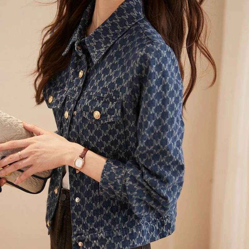 สีฟ้าผู้หญิง DENIM แจ็คเก็ตพิม - Winter Clothing On Sale Women'S บทวิจารณ์และราคา