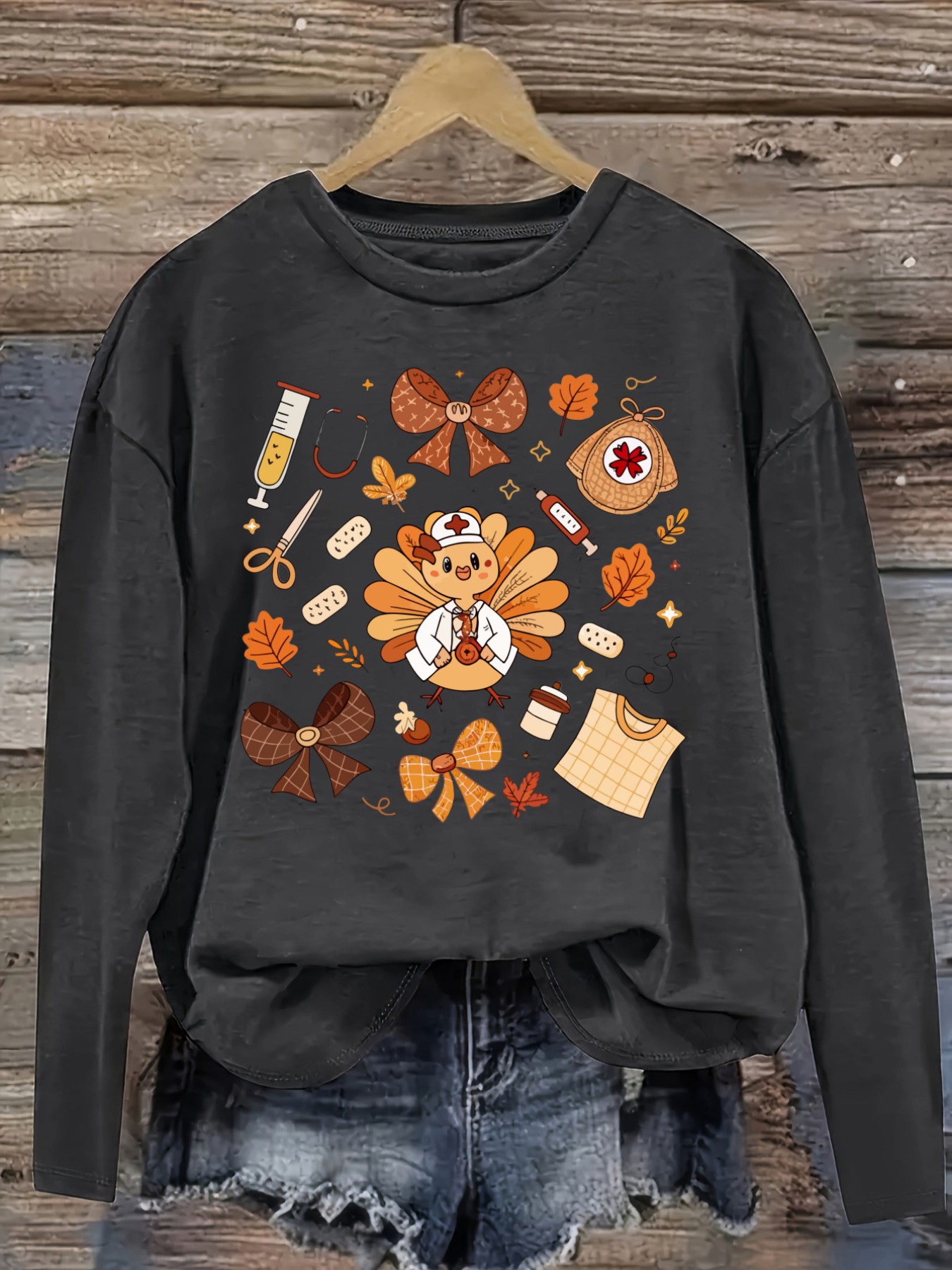 เสื้อยืดแขนยาวคอกลมลำลองสำหรับ - Winter Clothing Patterns บทวิจารณ์และราคา