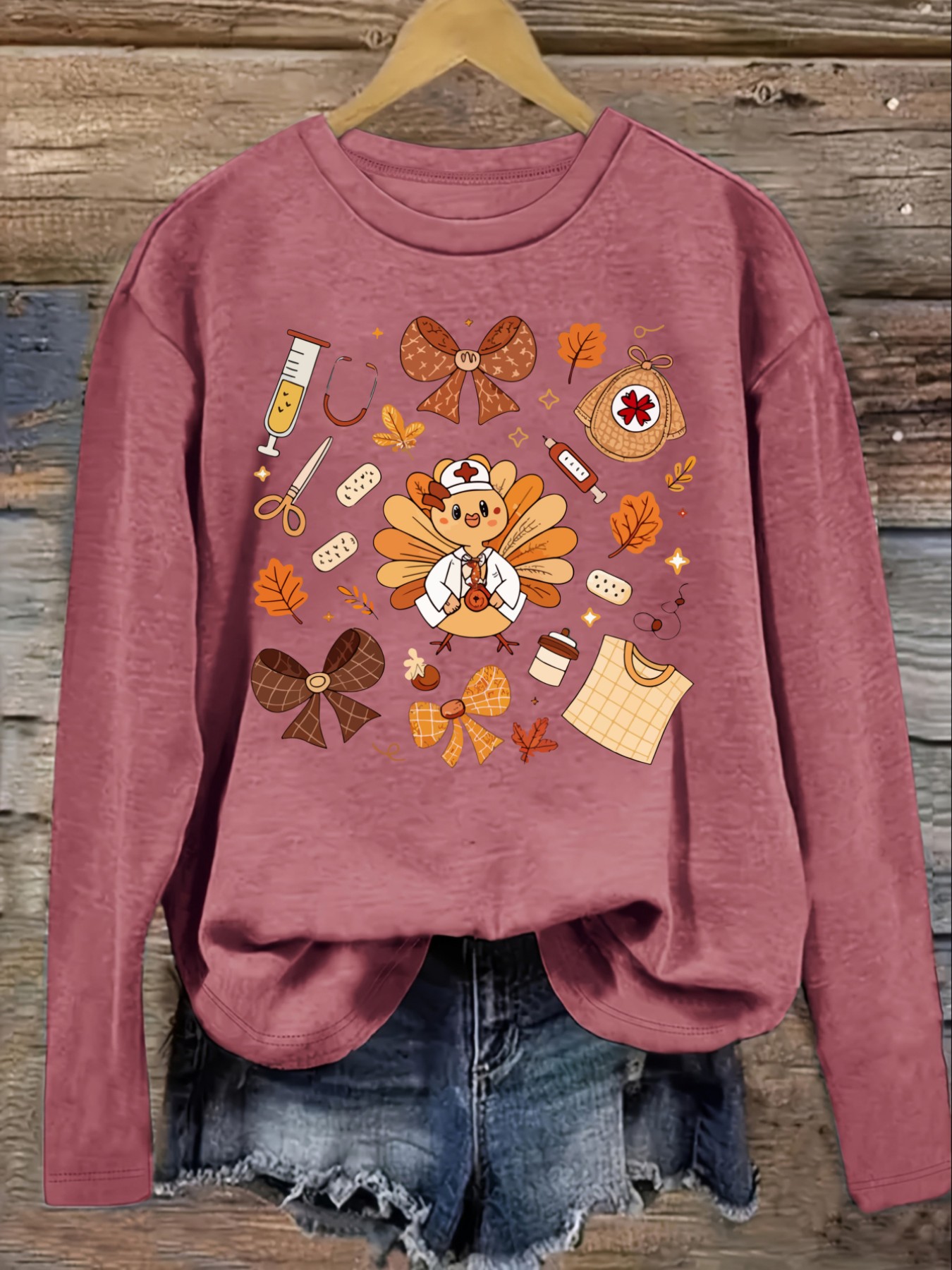 เสื้อยืดแขนยาวคอกลมลำลองสำหรับ - Winter Clothing Patterns บทวิจารณ์และราคา