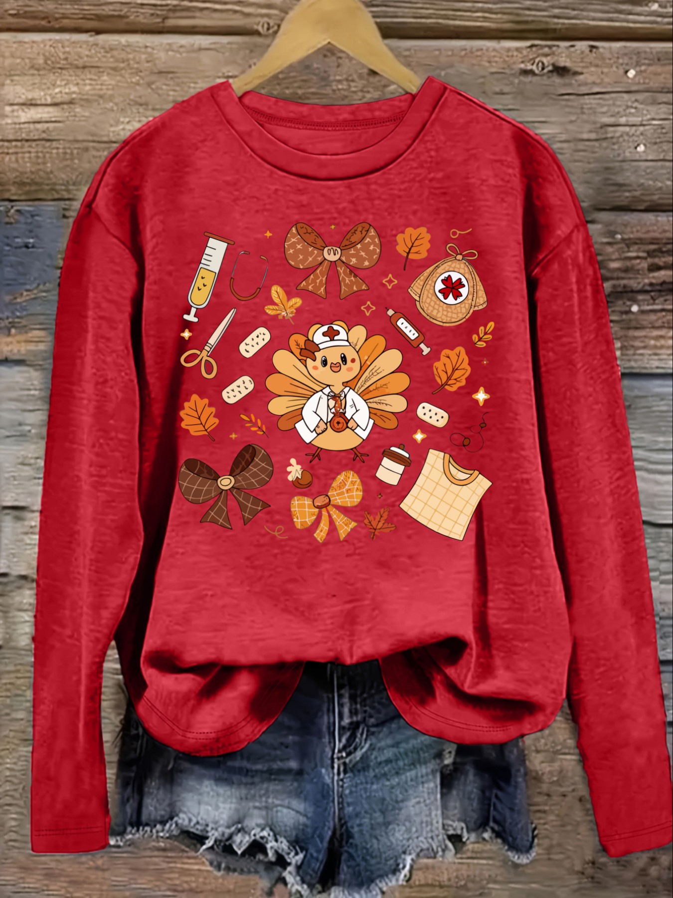 เสื้อยืดแขนยาวคอกลมลำลองสำหรับ - Winter Clothing Patterns บทวิจารณ์และราคา