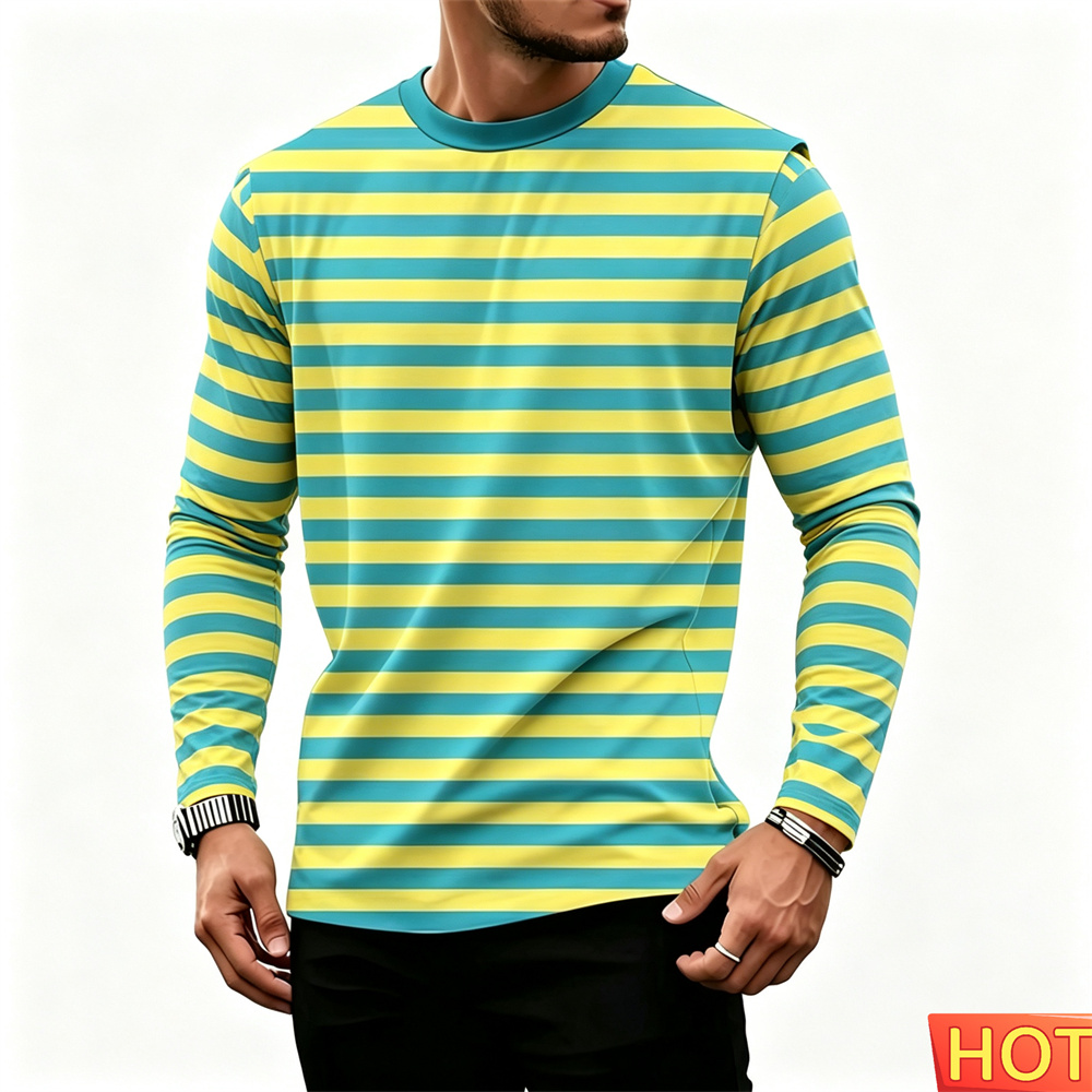 เสื้อยืดแขนยาวลายทางสำหรับผู้ช - Winter Sun Clothing บทวิจารณ์และราคา